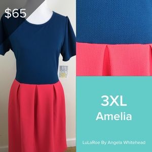 LuLaRoe Amelia 3XL-pocket dress! NWT Color Block